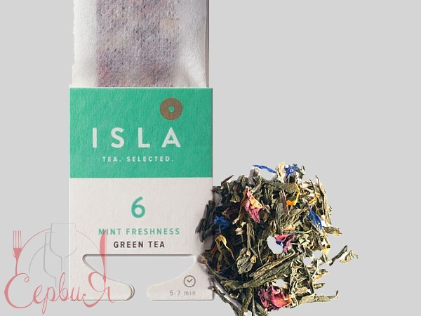 Чай зеленый с мятой Mint Freshness для чайника №6 10шт_2