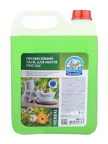 Засіб для миття посуду Herbal 5л BALU PROFI РЕ каністра_1