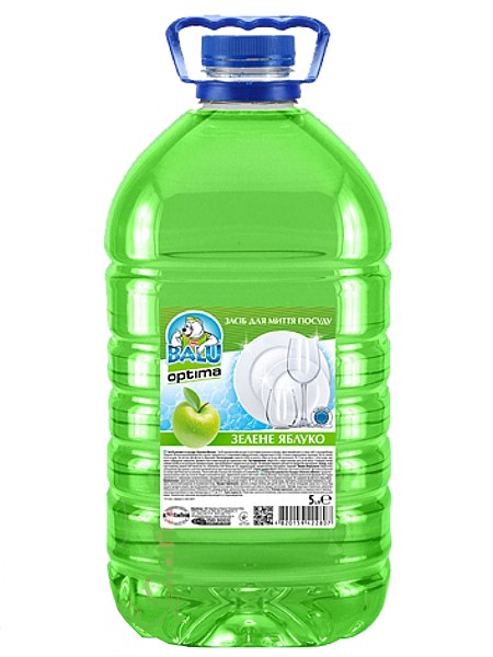 Засіб для миття посуду  Зелене яблуко 5л BALU OPTIMA РЕТ пляшка_1
