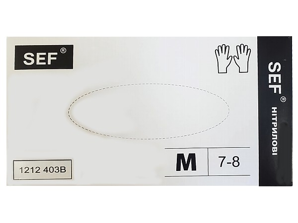 Рукавички нітрілові М(7-8) чорні 100шт SFM 1212403_1