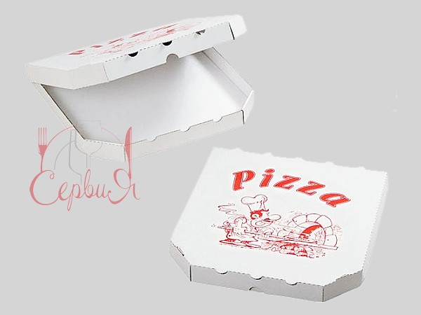 Коробка для піци біла ПРИНТ 30х30х3см_2