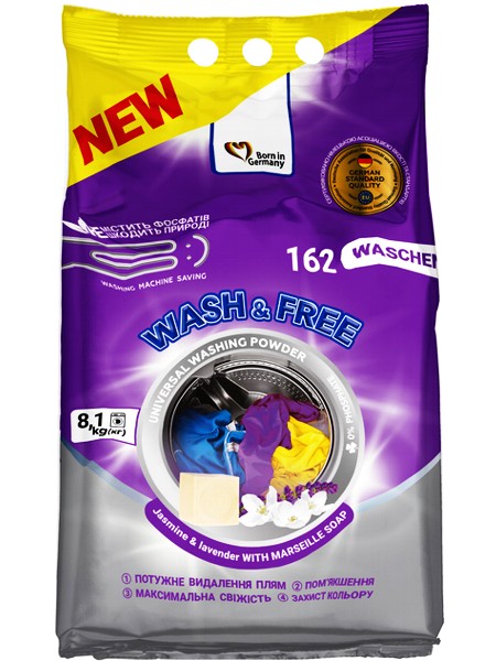 Порошок для прання Універсл 8,1кг  Wash&Free_1