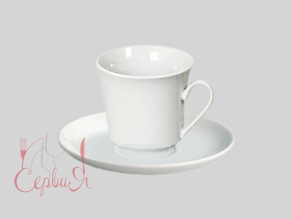 Чашка чайна з блюдцем біла 150мл HO-220-W-C/S_2