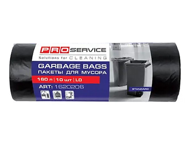 Пакет для сміття 160л 10шт чорний PRO 1620208 LD_1