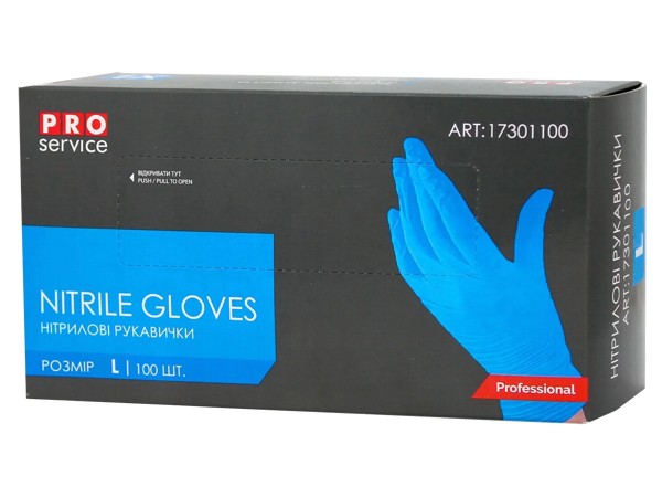 Рукавички нітрілові L сині 100шт Nitrile Gloves PRO 17301100_1
