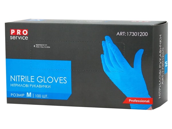 Рукавички нітрілові М сині 100шт Nitrile Gloves PRO 17301200_1