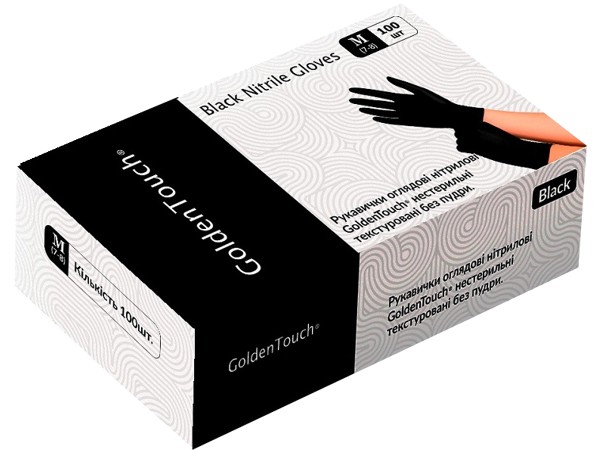 Рукавички нітрілові М(7-8) чорні 100шт GT 123353_1