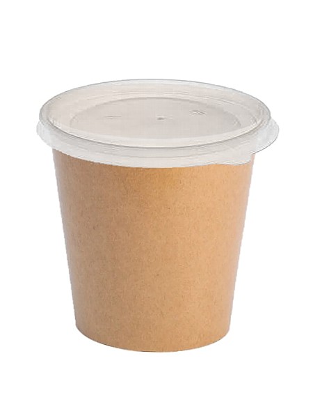 Контейнер папер. для супу та др.страв з проз.кр. 500мл крафт/крафт 50шт 011589/011599_1