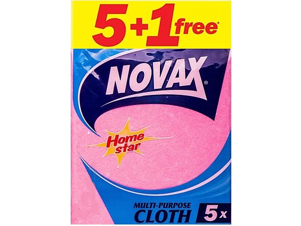 Серветка віскозна 30х35см рожева 5+1шт кольорова NOVAX 7459_1
