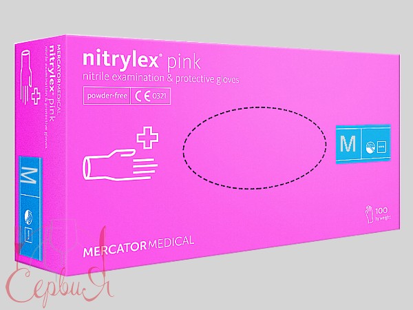 Рукавички нітрілові М рожеві 100шт NITRYLEX PINK PRO 17202600_2