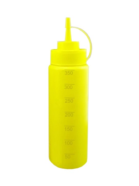 Бутилка пластик. з носиком 360мл жовта з рискою Н_1