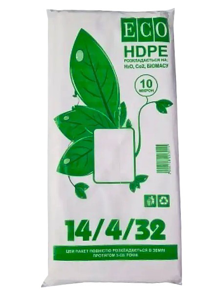 Пакет фасувальний 14х4х32см 10мк HPDE EKO BIO ЛР_1