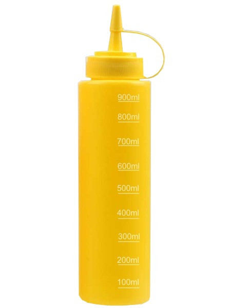 Бутилка пластик. з носиком 960мл жовта з рискою Н_1