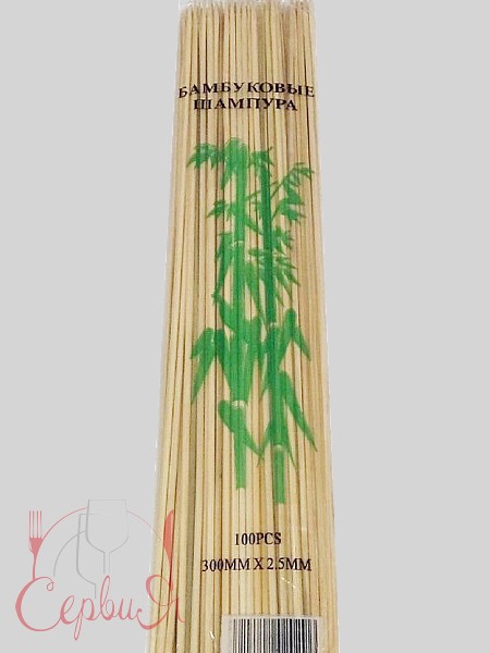 Бамбукові палички для шашлику 30см (2,5мм) 100шт_2