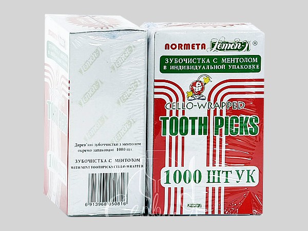 Зубочистки в індивідуальній упаковці (целофан) МЕНТОЛ 1000шт_2