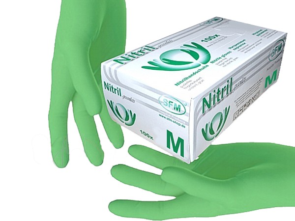 Рукавички нітрілові М зелені 100шт SFM 534947_1