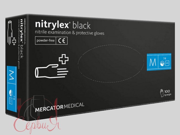 Рукавички нітрілові М чорні 100шт NITRYLEX BLACK PRO 17204300_2