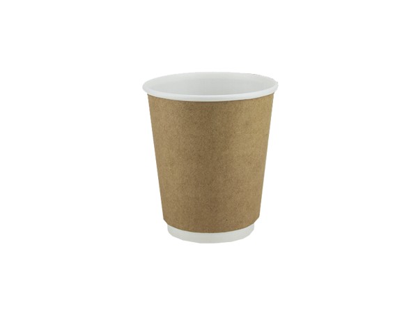 Стакан 185мл паперовий двошаровий Крафт/білий всеред під кришку ST-72 25шт ЕС_1