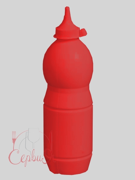 Пляшка пластик. з носиком і ковпачком 750мл червона Ук Н_2