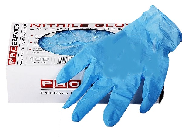 Рукавички нітрілові L сині 100шт PRO 17401100_1