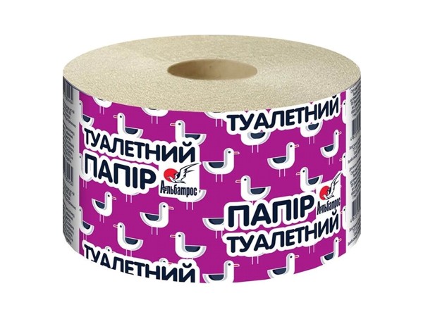 Туалетний папір одношаровий сірий 140мх9см Jumbo Альбатрос_1