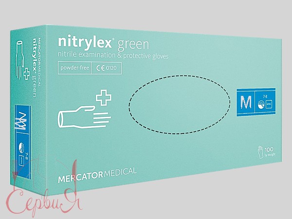 Рукавички нітрілові М зелені 100шт NITRYLEX GREEN PRO 17202900_2