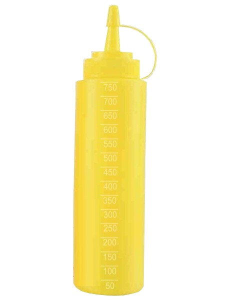 Бутилка пластик. з носиком 720мл жовта з рискою Н_1