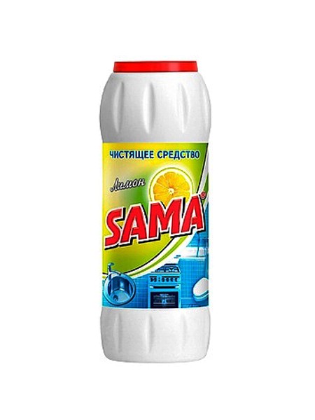 Засіб для чищення та санобробки посуду, кахеля, сантехники Лимон 500г SAMA_1