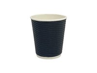 Стакан 270мл паперовий гофра чорний під кришку ST-79 25шт ЕС_thumbnail