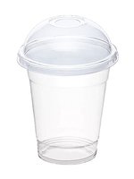 Стакан 350мл з купольною кришкою з отвором 100шт TU_thumbnail