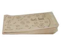 Куток паперовий для хот-догів та інших виробів 210х85мм крафт з малюнком Fast food 500шт 44 ЕП_thumbnail